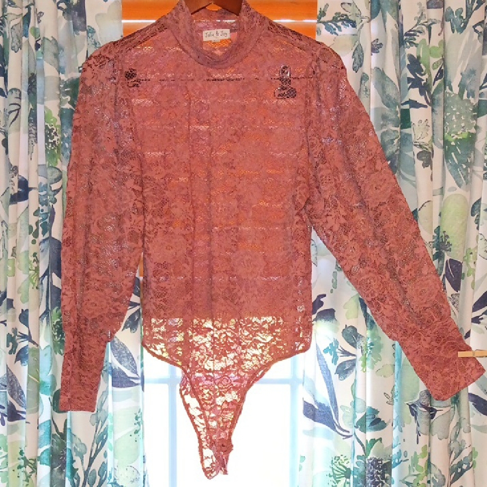 Elegant Lace Bodysuit in Dusty Rose